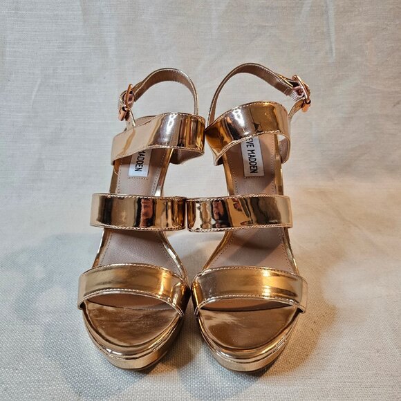 Steve Madden Rose Gold Platform Heels - Size 6.5 - Picture 2 of 8